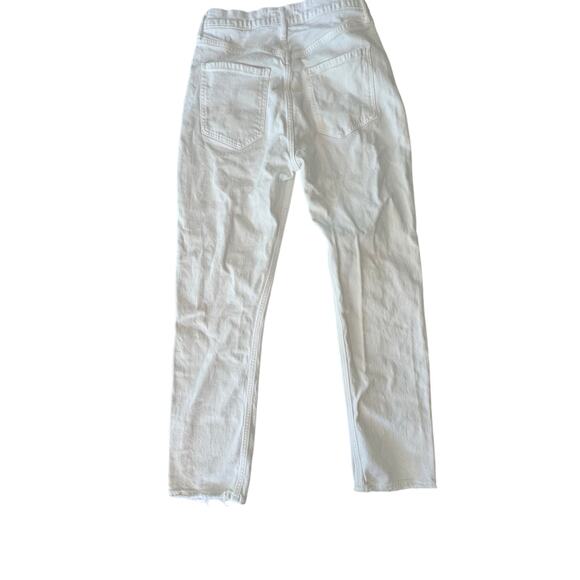 AGOLDE Riley Long High-Rise Straight Jeans sour cream‎ white 28 - Picture 8 of 12